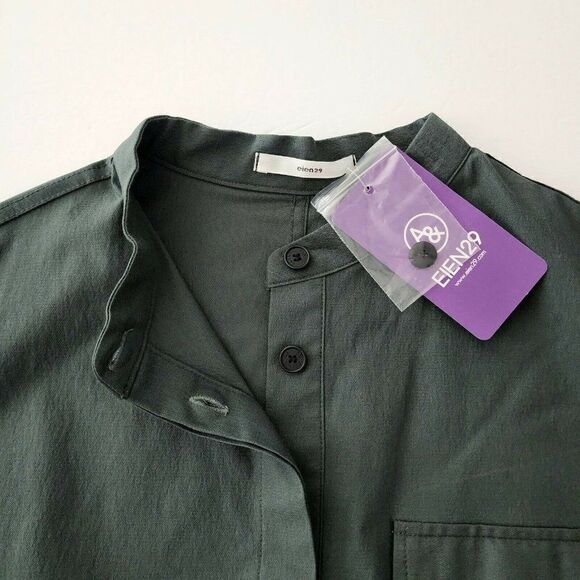 EIEN29 Women’s Mandarin Short NWT Jumpsuit Green OSFA $129 - Picture 6 of 8